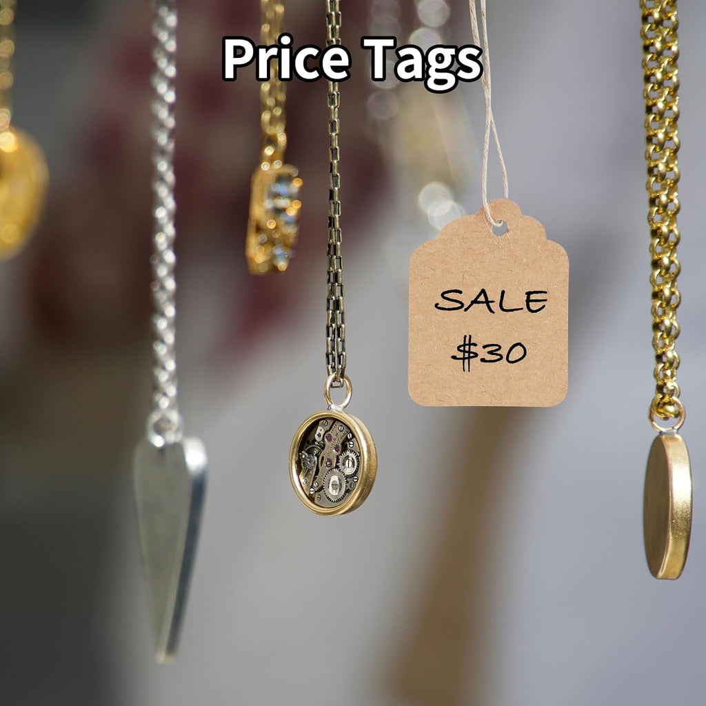 500PCS Paper Price Tags with String Attached 1.4x1.8inch Writable