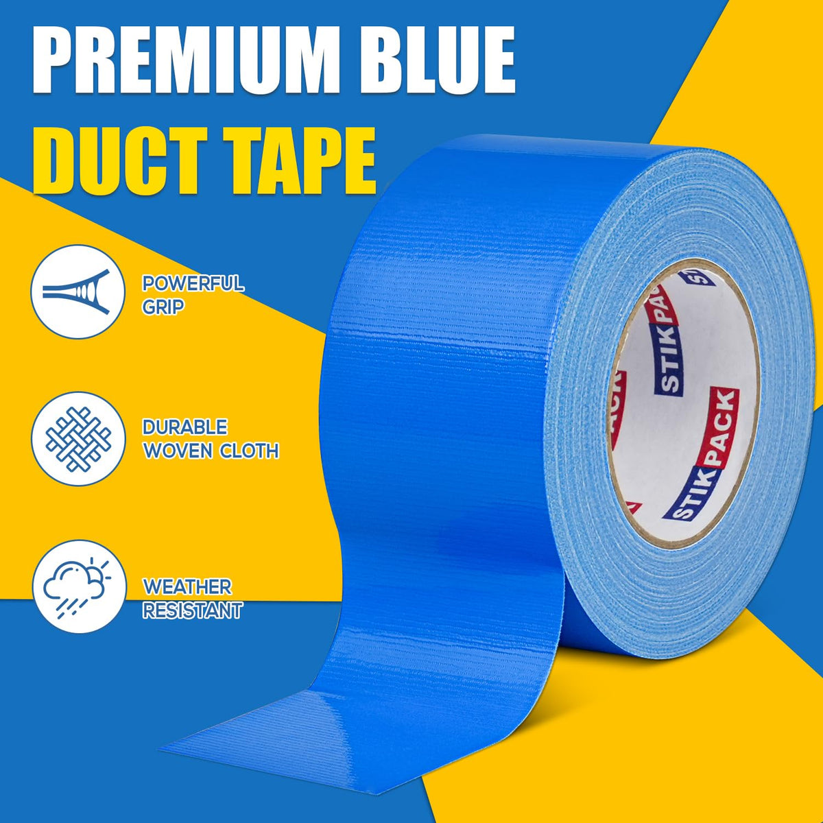 3'' Wide Blue Duct Tape Heavy Duty 3 Inches x 55 Yard, 1 Roll