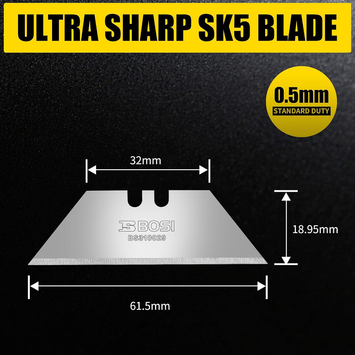Utility Knife Blades, SK5 Steel Box Cutter Blades with Dispenser, 100-Pack