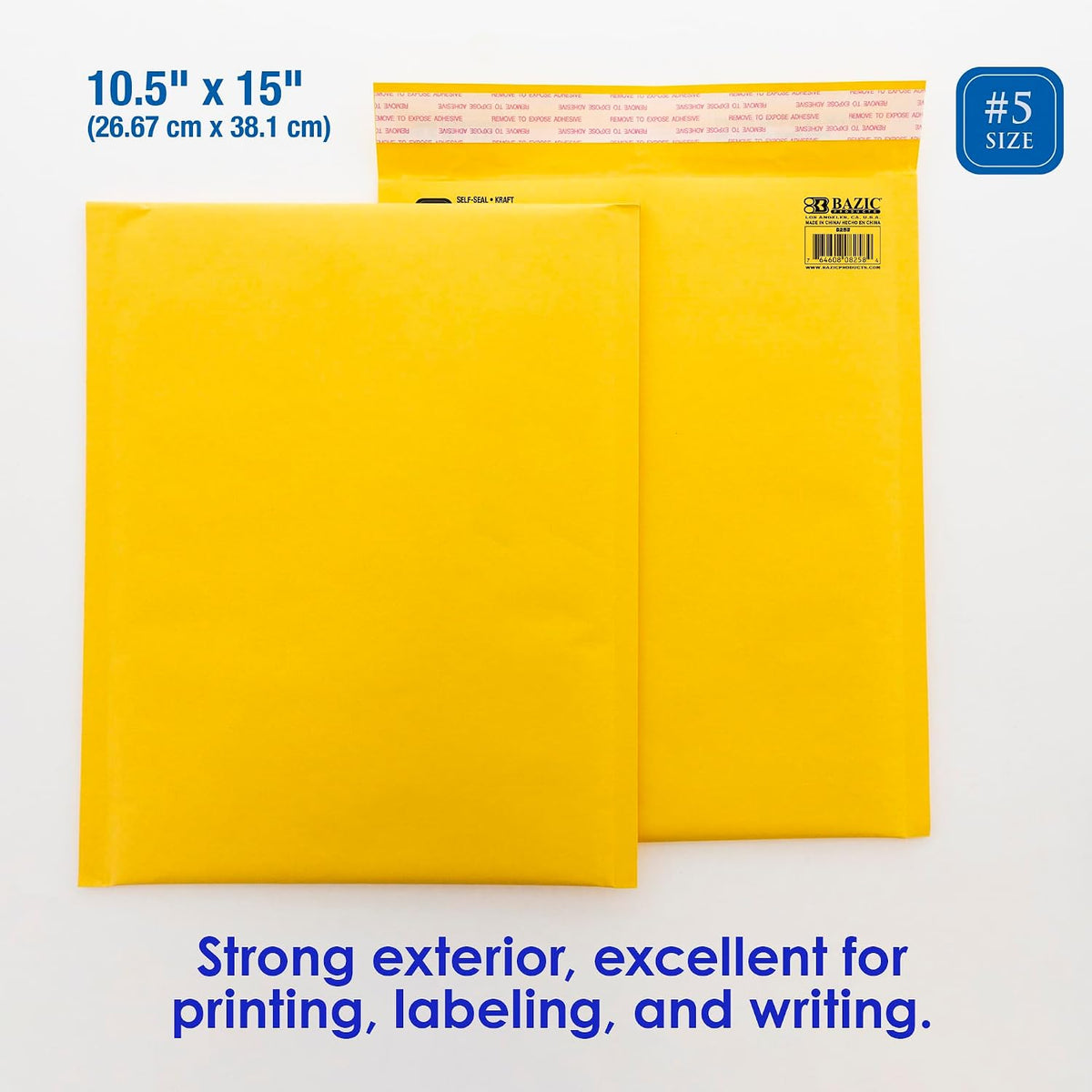 #5 Self-Seal Bubble Mailer, 10.5 x 15 in, 25-Case