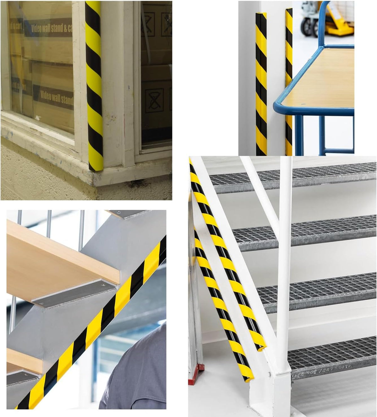 L-Shaped/Circular Edge Protector – 19" Durable Polyurethane Foam, High-Visibility Yellow/Black Stripes & Corner