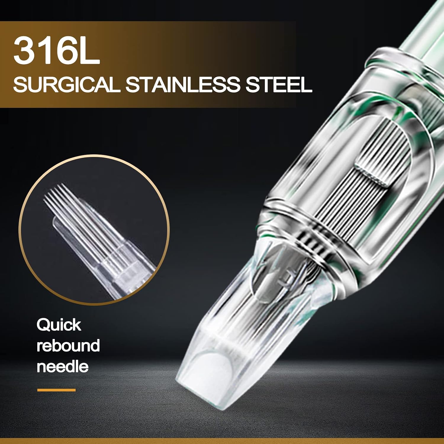 40pcs Tattoo Cartridge Needles Mixed Round Liner Shader Magnum