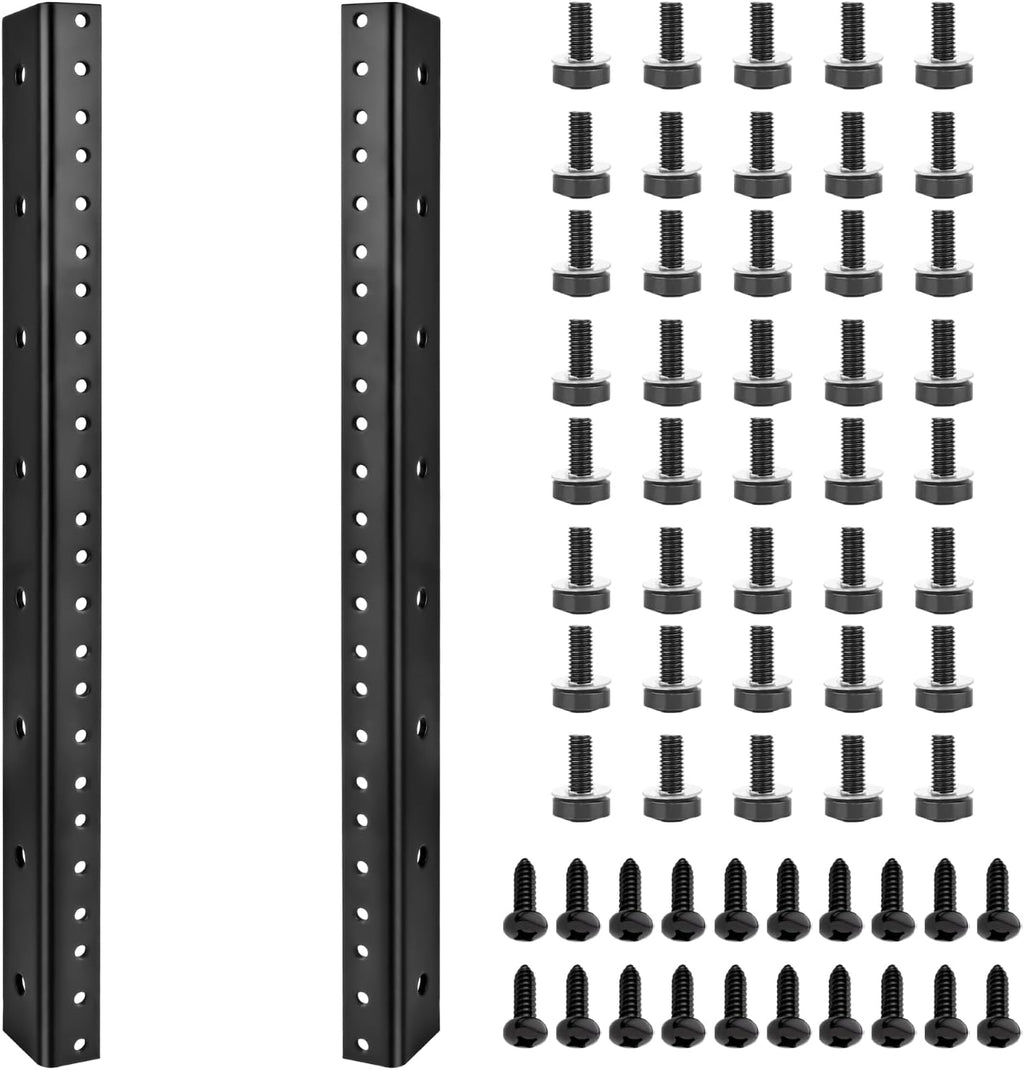 8U Server Rack Rails Pair with Mounting Screws