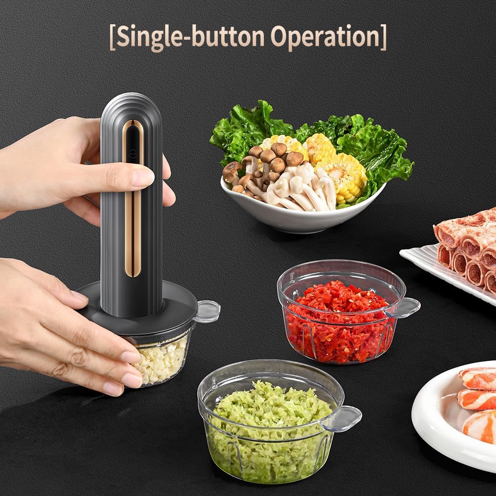 Electric Mini Food Processor, 4-Cup Portable USB Small Food Processor, Garlic Mincer