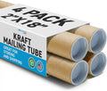 2 x 18 Inch Kraft Mailing Tubes with End Cap - 4 Pack