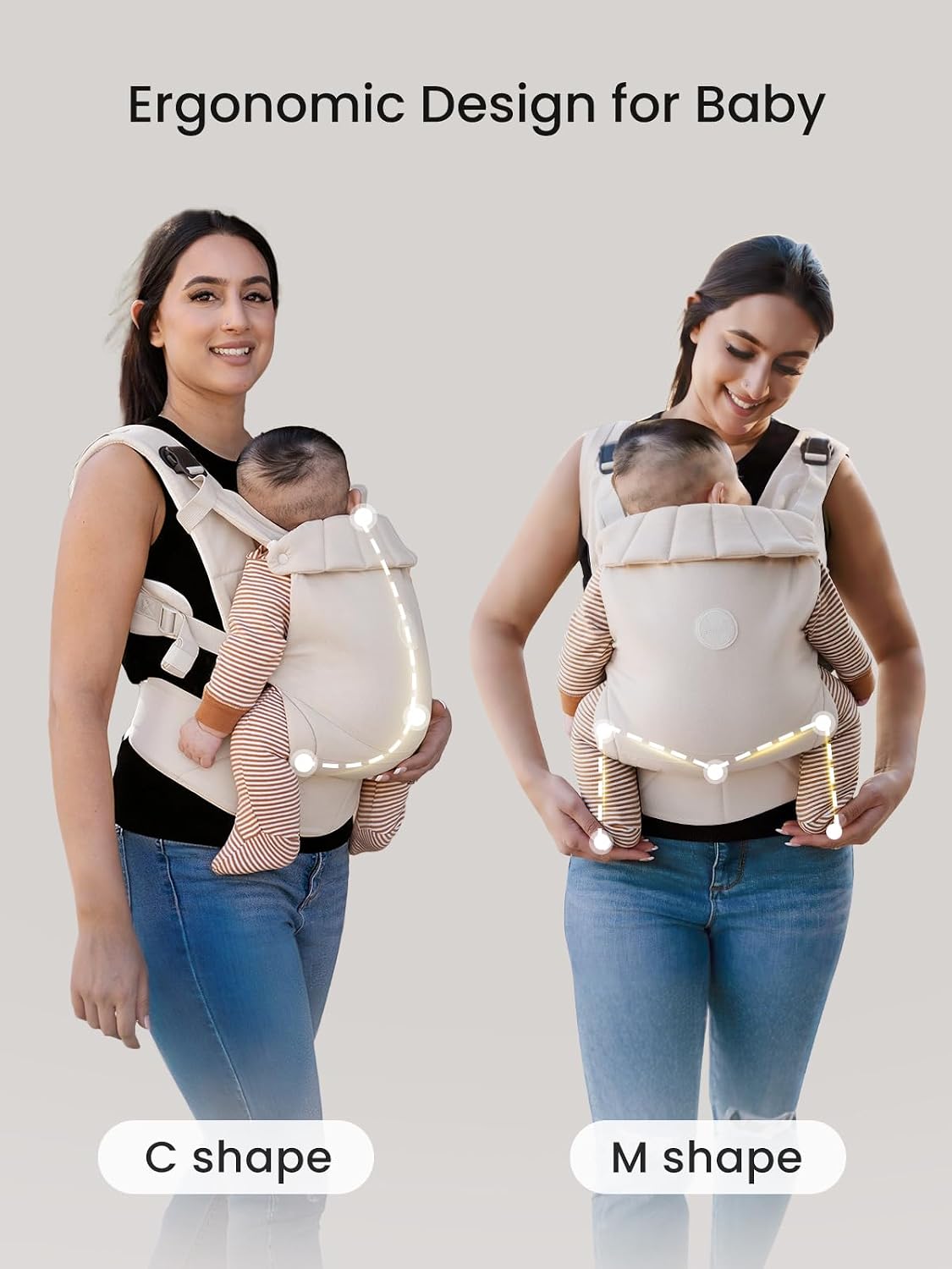 Baby Carrier, One-Click Release Clasp for Easy to Wear, Cozy Wraps Carrier Newborn to Toddler with Head