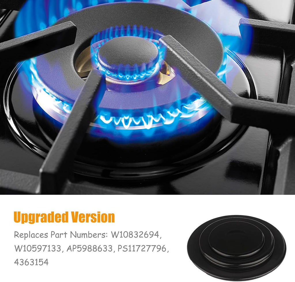 5PCS W10832694 Gas Stove burner covers for Sabaf, Replacement gas stove burner caps W10597133 AP5988633 PS11727796 4363154