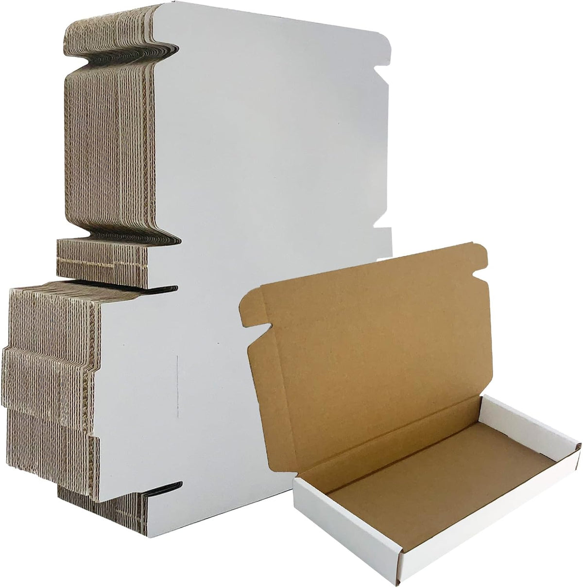 8x4x1 inch White Shipping Boxes 50 Pack, Small Corrugated Cardboard Mailers