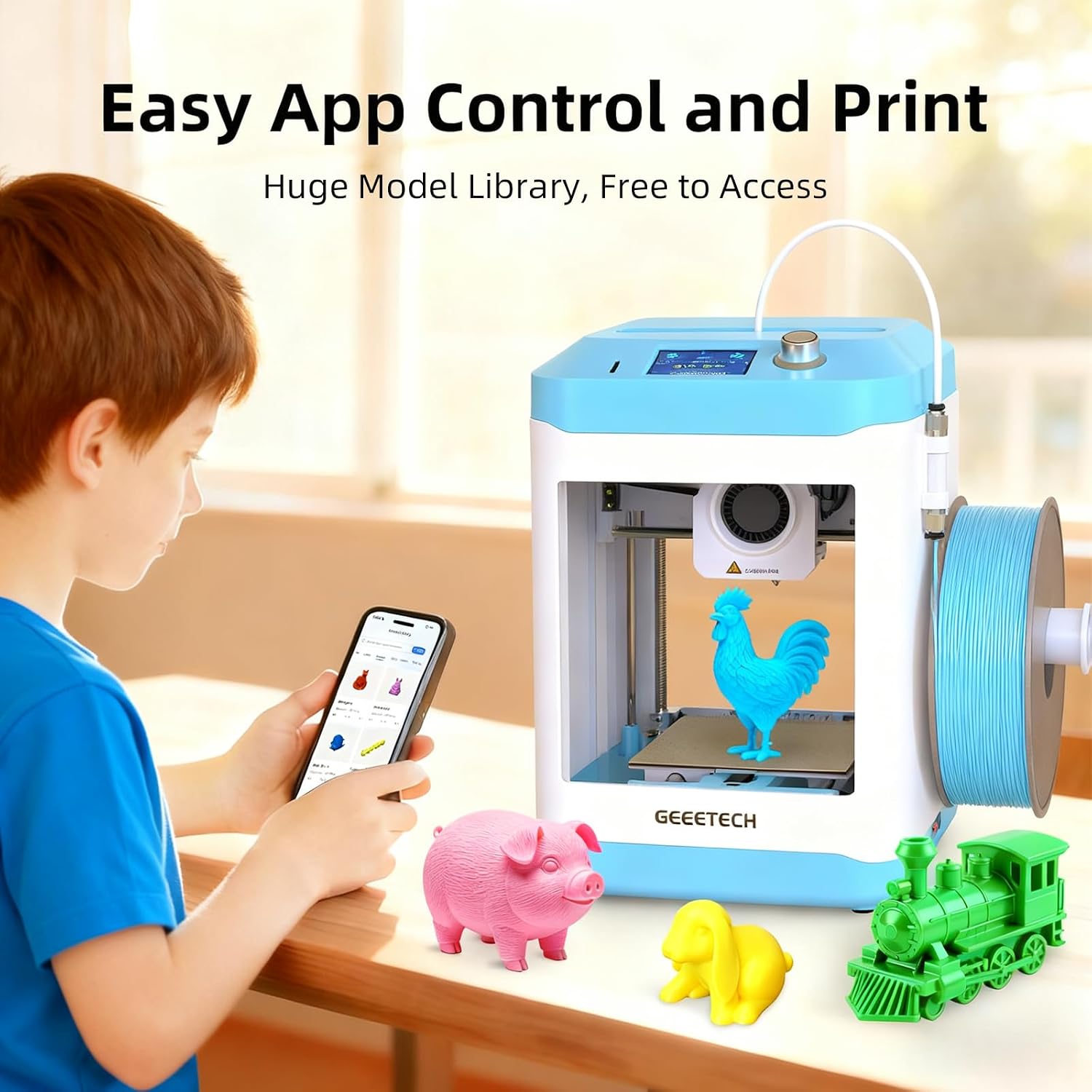 Geeetech Smart 3D Printer for Kids and Beginners with WiFi APP Control | High Speed and Quality Printing, Fully