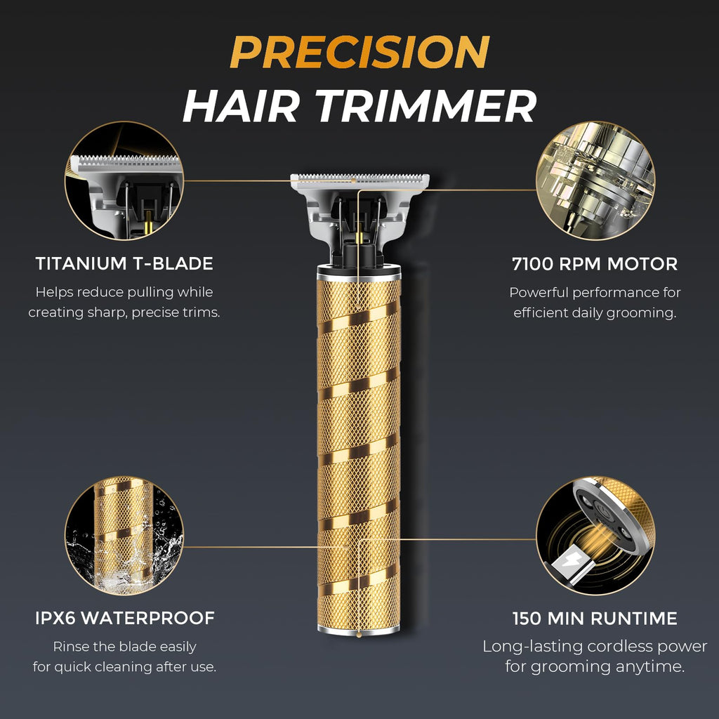 Beard Trimmer for Men, T-Blade Hair Trimmer, Zero Gap Edger Clippers