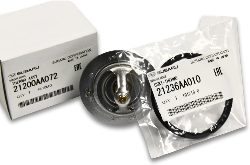 Subaru 1990-2021 Legacy STi OUtback Forester Impreza Engine Coolant Thermostat 21200AA072 & Gasket 21236AA010 Genuine OEM