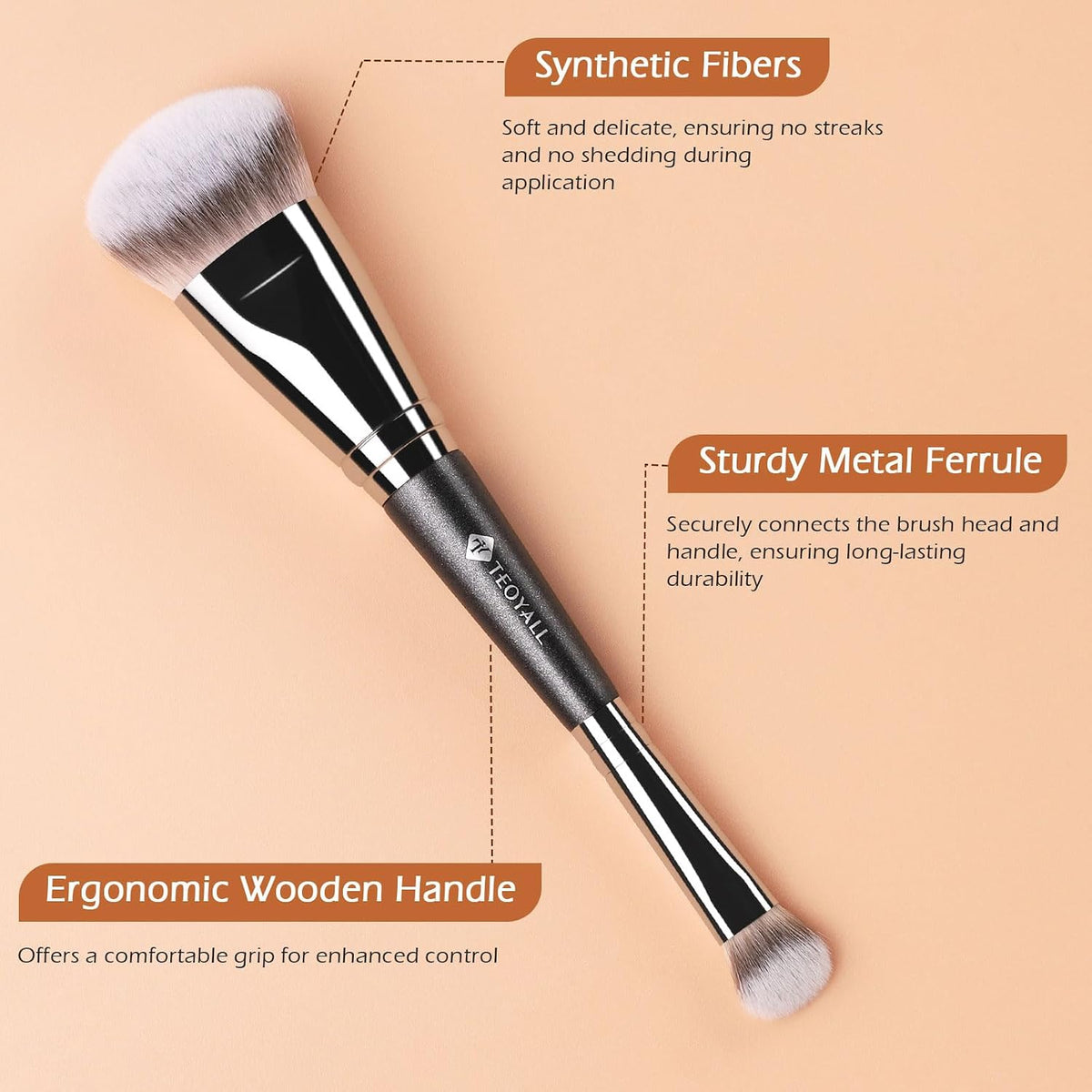 Dual-Ended Brush, Cat Paw Foundation and Under Eye Concealer Brush