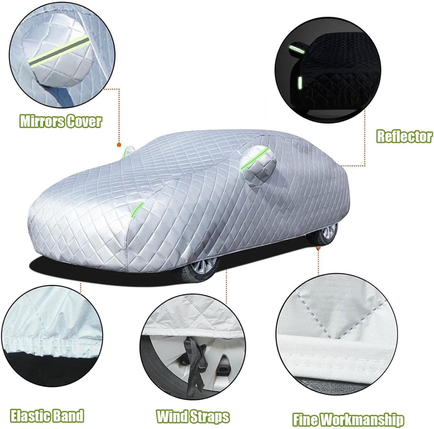 Winter Car Cover Hail Protection Padded for Volkswagen Golf 3 Cabrio 1993-2002 Multi-Layered Anti Hail Thickened