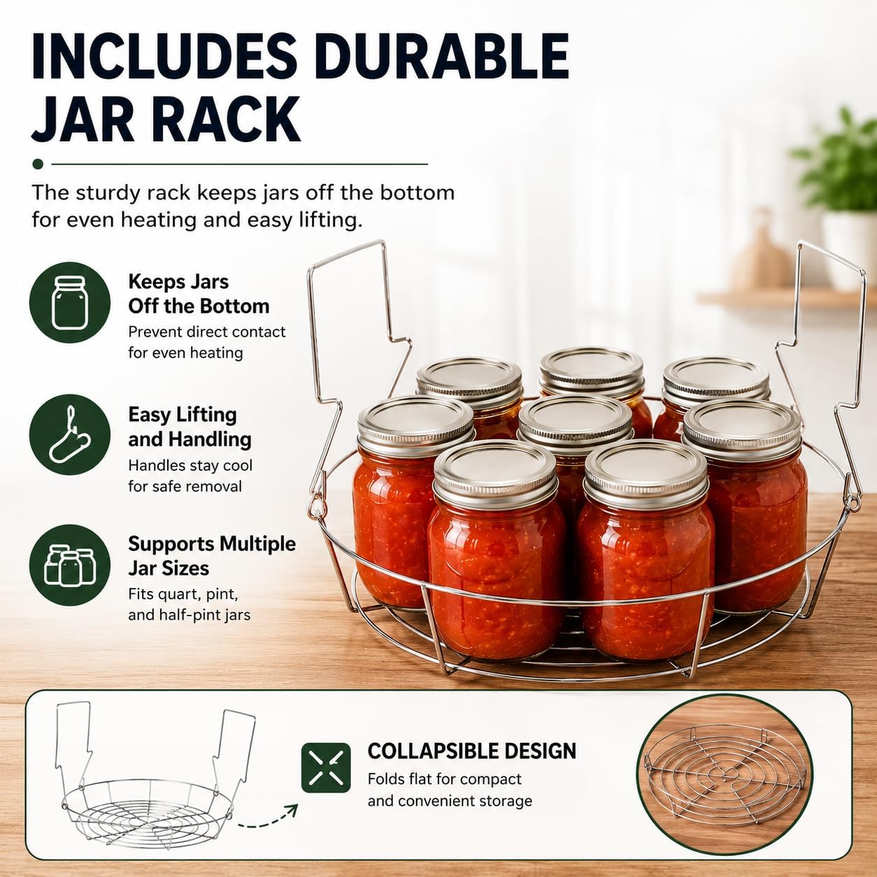 21.5 Quart Water Bath Canner - Large Food Grade Enamel Canning Pot with Rack, Heavy-Duty Canning Supplies for Jam