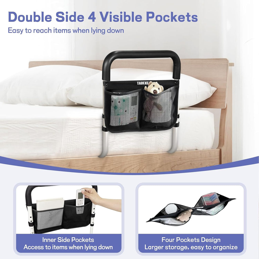 Bed Rails for Elderly Adults, Adjustable Bed Assist Rails for Seniors, Portable Bed Support Bar Mobility Assistant