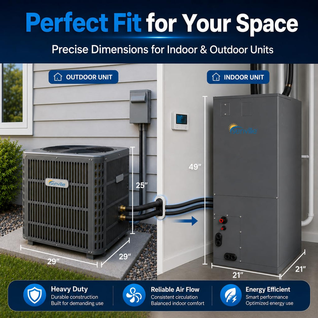 Central Air Conditioning System, Heat Pump, Inverter, 24000 BTU