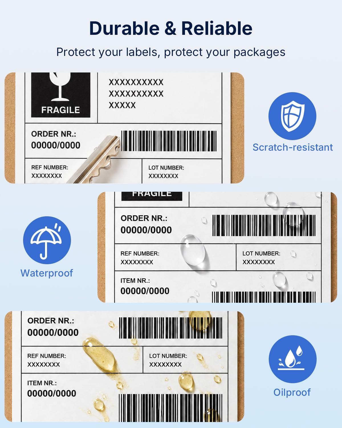 4 x 6 Fanfold Direct Thermal Shipping Labels, 500 Labels per Stack