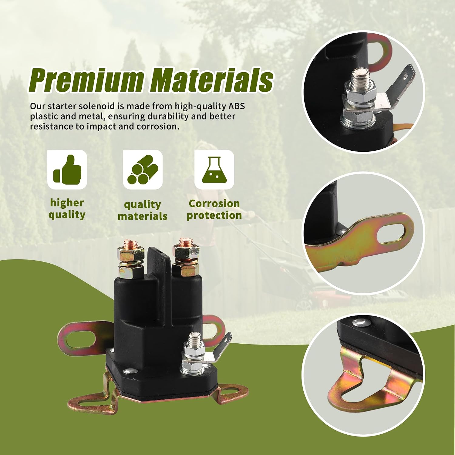 12V 3 Terminal 108-5349-00 Starter Solenoid Compatible with Bad Boy Zero-Turn Mowers ZT, CZT, MZ, MTD, Troy-Bilt