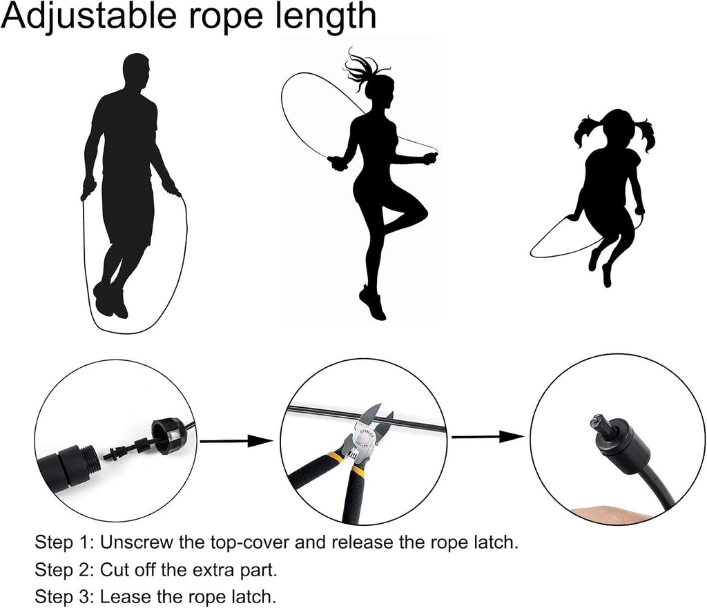 Jump Rope, Adjustable Jump Ropes,Skipping Rope Tangle-Free Rapid Speed with Ball Bearings for Women Men Kids,Exercise