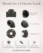 60 Pack 3/4 Inch Cast Iron Pipe Fittings with Elbows Tees Flanges