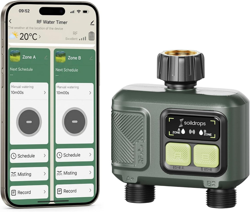 WiFi Water Timer Smart Irrigation Controller with Gateway | 984ft RF range, 8-month battery life, weather delay, OTA