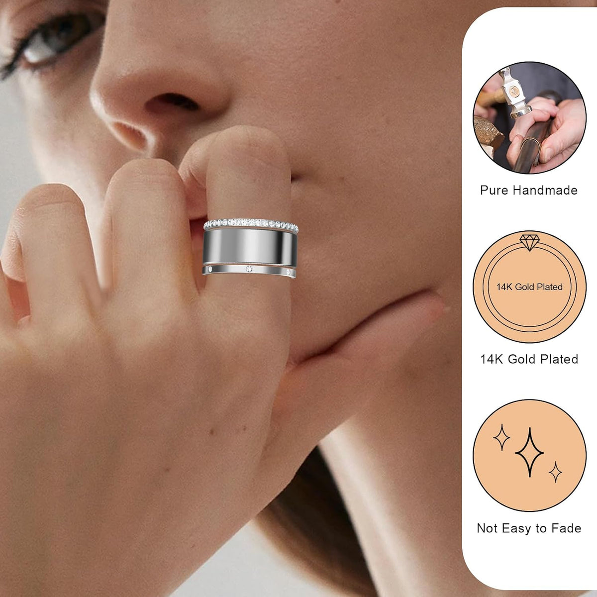 ZOOROO 2-Pack Stackable Bands for Oura Ring 5/Oura Ring 4/Oura Ring 3 Stack