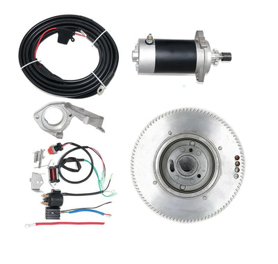 Electric Start KIT Compatible with Yamaha & More 25HP 30HP 2 Stroke F30HMHS/L HWL MHL 496CC Outboard Motors(with Flywheel)