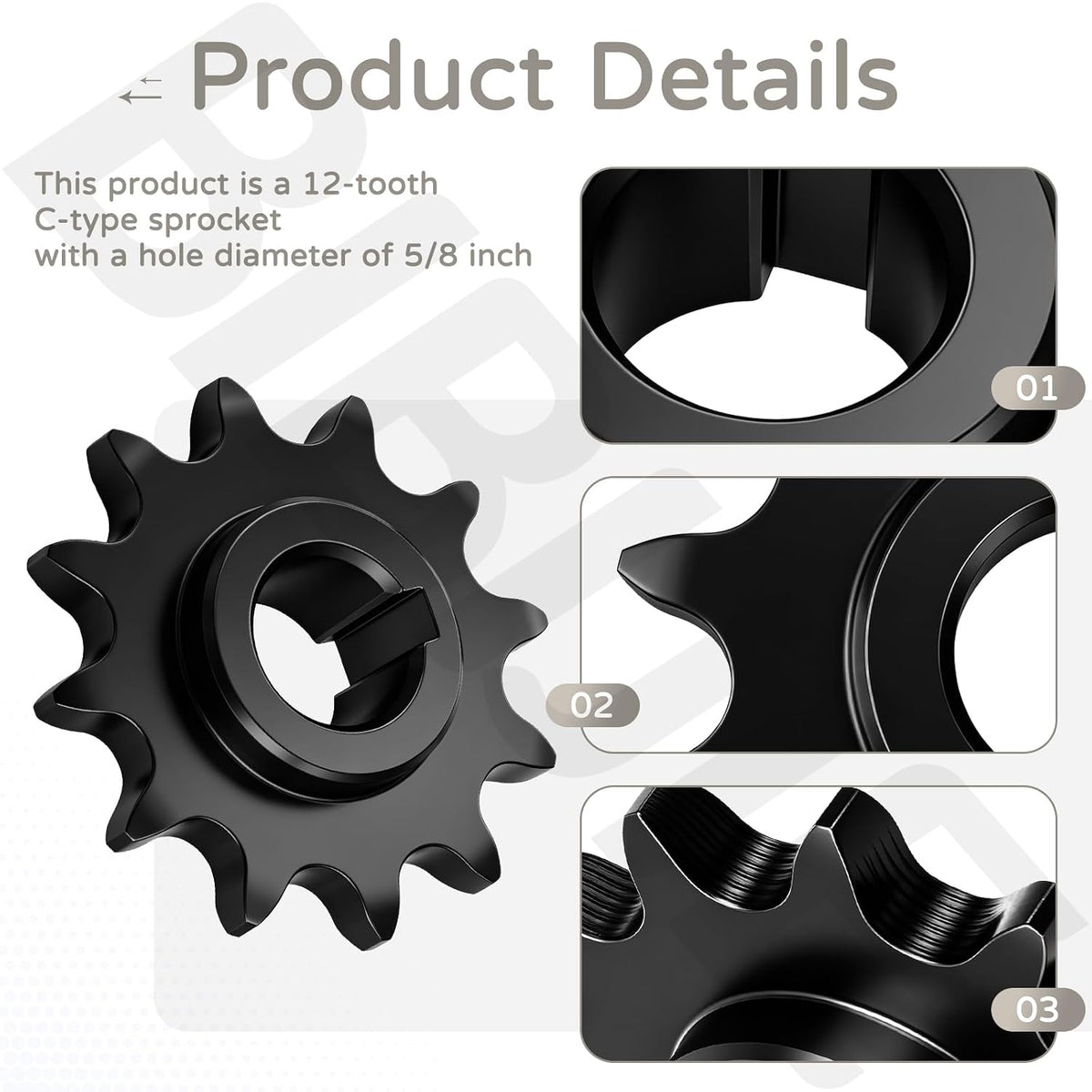 12 Tooth 5/8 Bore C Type Jackshaft Sprocket for 40 41 420 Chain