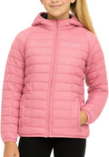 Girls Packable Puffer Jacket with Hood, Lightweight Winter Outerwear