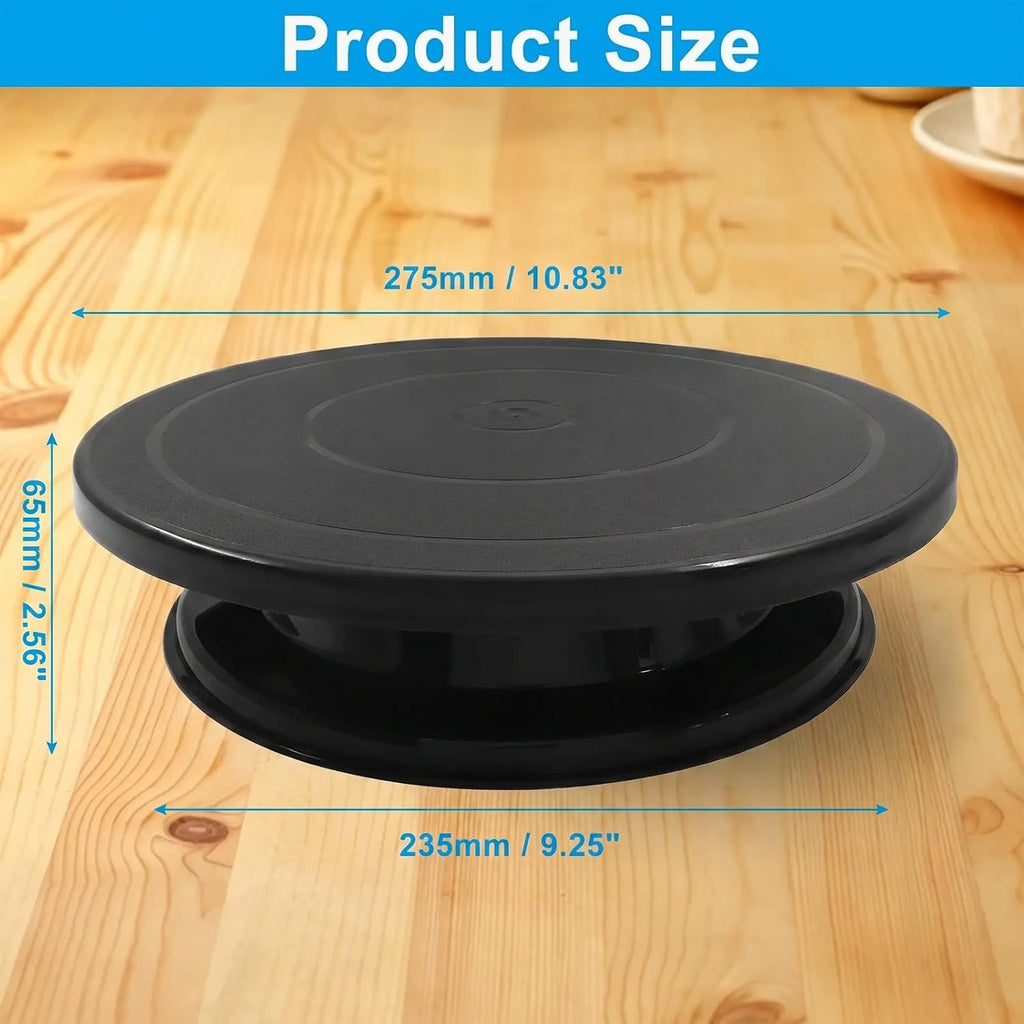 Cake Stand 11 Inch Rotating Cake Turntable, Black