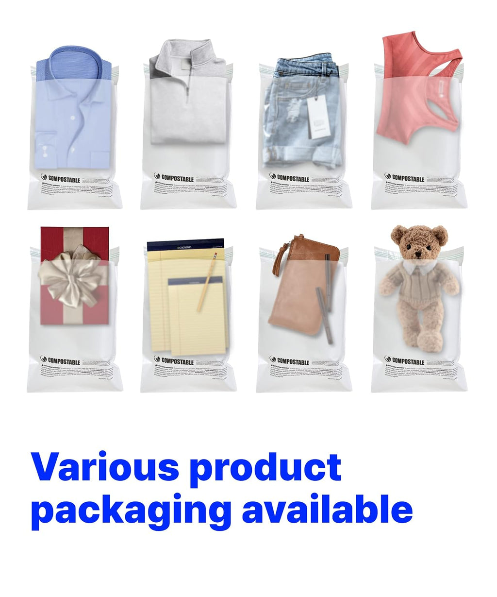 Eco Friendly Clear Poly Bags with Suffocation Warning - 9" x 12" (100 Count) - Strong Self Seal - Biodegradable