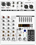 4-Channel Bluetooth Audio Mixer,Recording PC Mixer with XLR USB Interface | Mini Mixer Board with 99 DSP