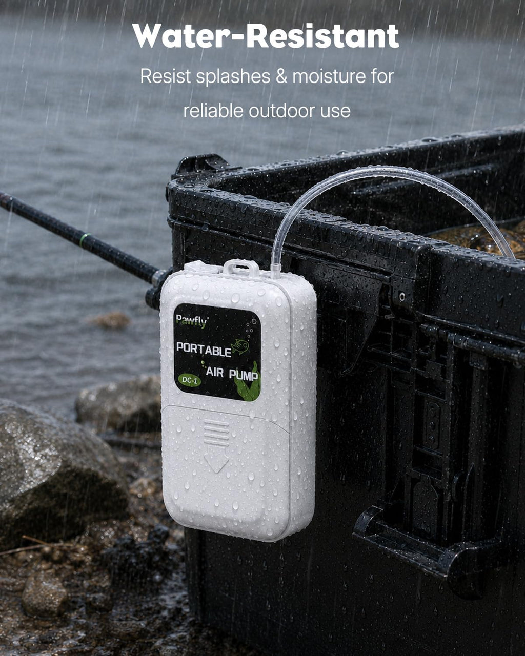 Aquarium Air Pump, 40 GPH Portable Aerator Pump, Black & White