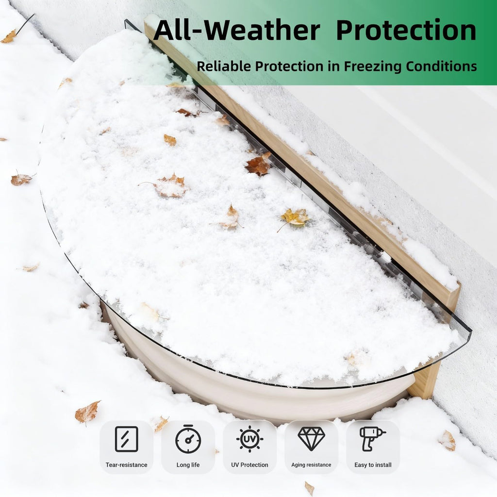 Clear Basement Window Well Covers Outside 39" X 17", Heavy-Duty Polycarbonate Egress Window Well Covers, UV