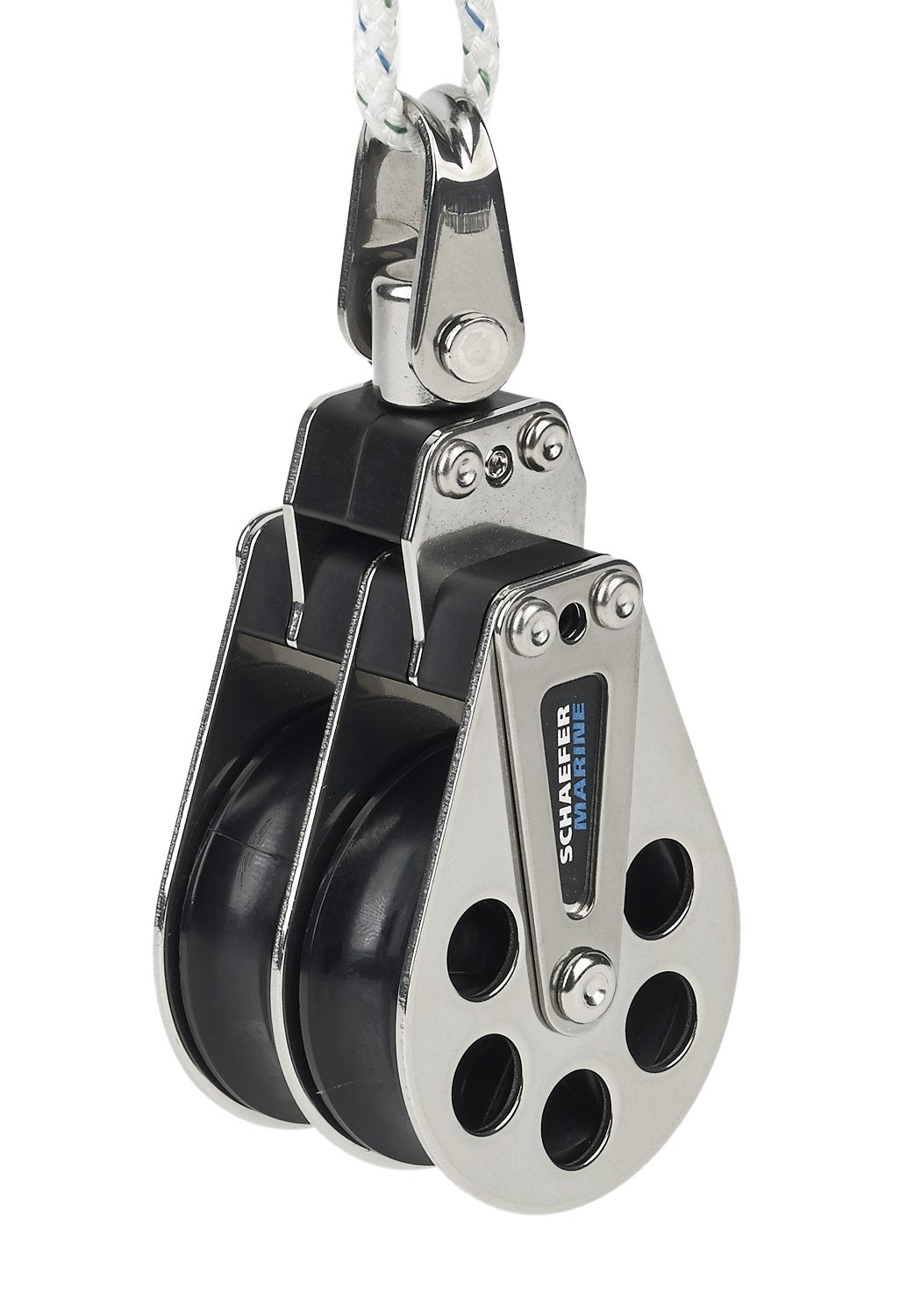 Schaefer Double 7 Series Block, Stainless Steel Cheeks and Delrin Plain Bearing Sheaves