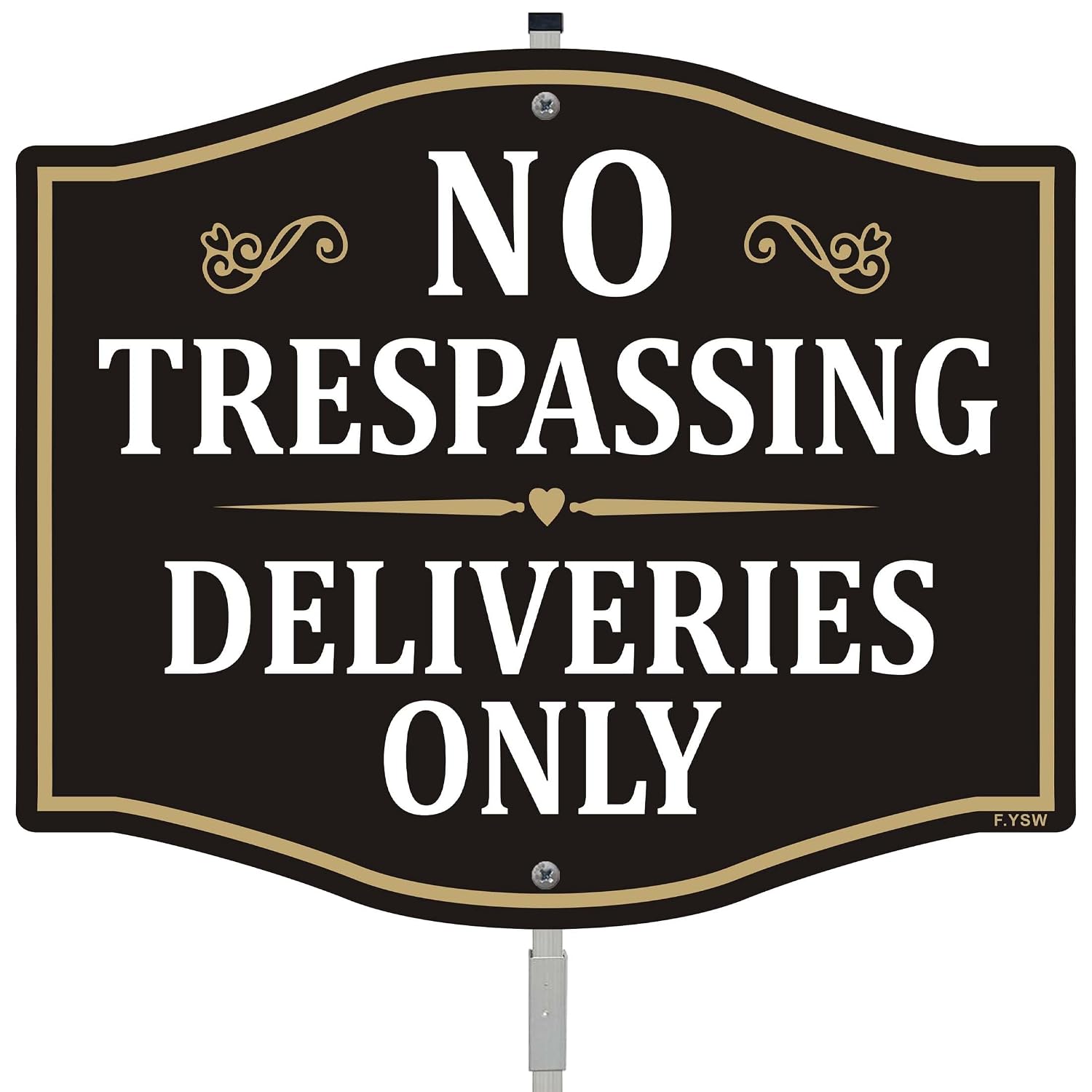 No Trespassing Deliveries Only Sign Packages Private Property No Soliciting 12" x 10" with 28" Long Metal Stake