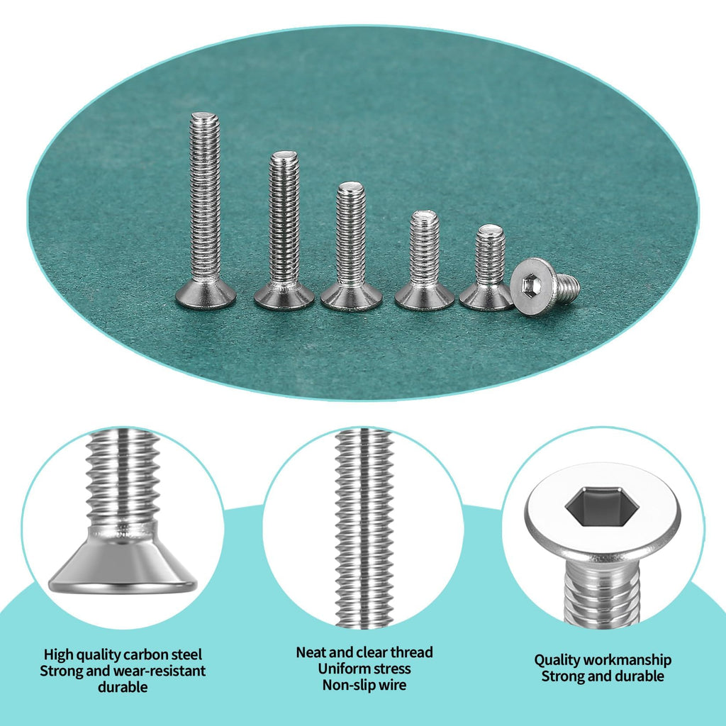 488 PCS M4 Countersunk Screws Kit, M4 Flat Head Machine Screws Assortment