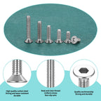 488 PCS M4 Countersunk Screws Kit, M4 Flat Head Machine Screws Assortment