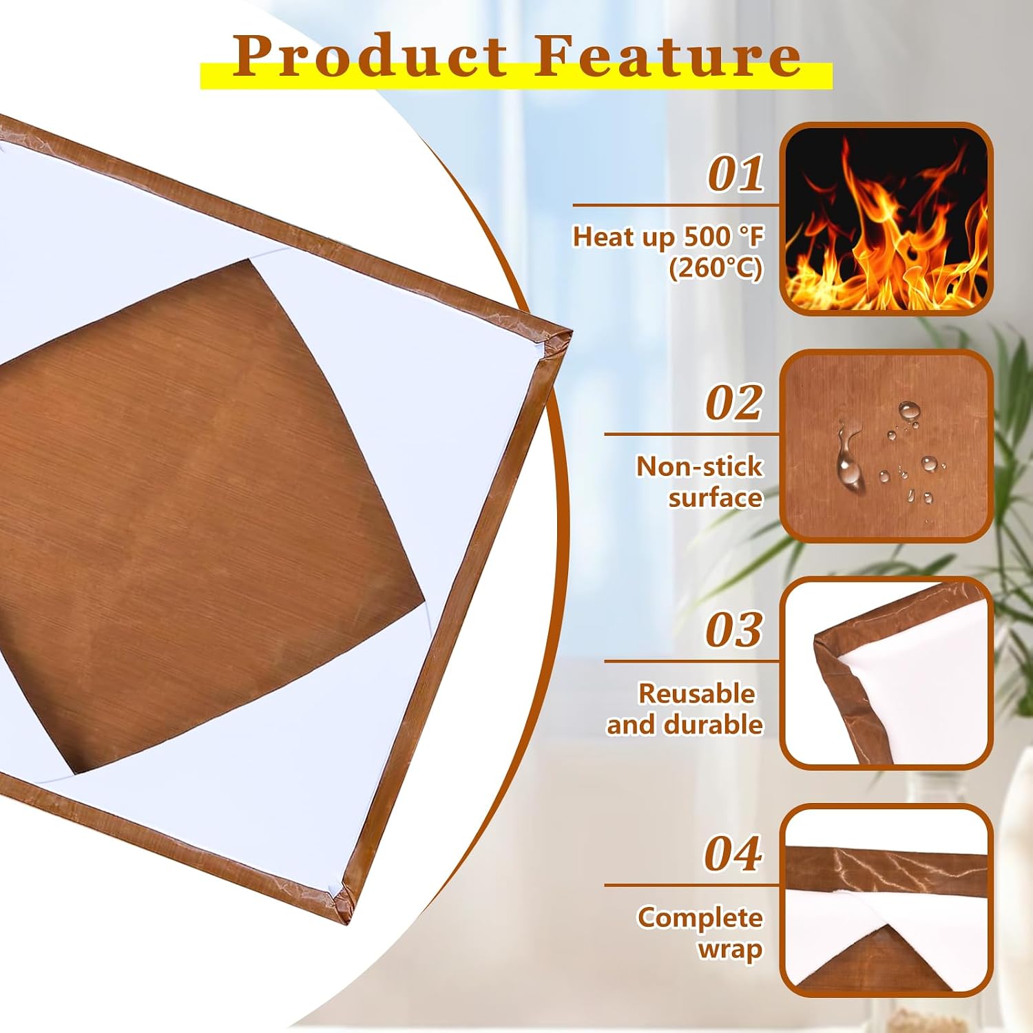 Heat Press Covers 15 x 15 Inch for Top and Bottom Platens | 2 Pcs Heat Press Platen Wrap Cover Reusable Teflon Sheets