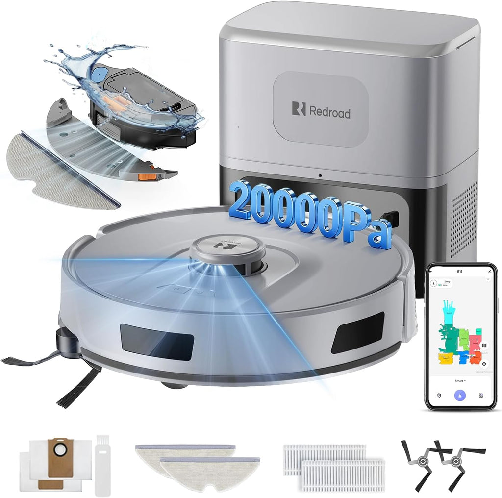 Robot Vacuum 20,000Pa Robot Vacuum Mop,120Day Self Emptying Vacuum Robot,Lidar Navigation,2.4G 5G WiFi APP Aspirateur