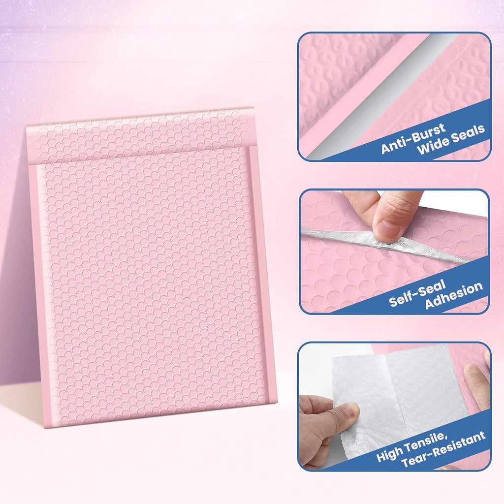 Bubble Mailers 10x13 Inch Light Pink 25 Pack Opaque Padded Envelopes