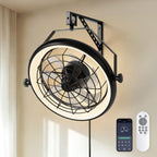 23" Wall Mount Fan with Light,Plug in Wall Fan with Remote/App Control