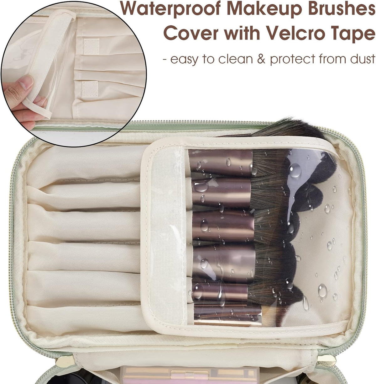 Makeup Bag, Women Travel Make Up Vanity Case with Handle