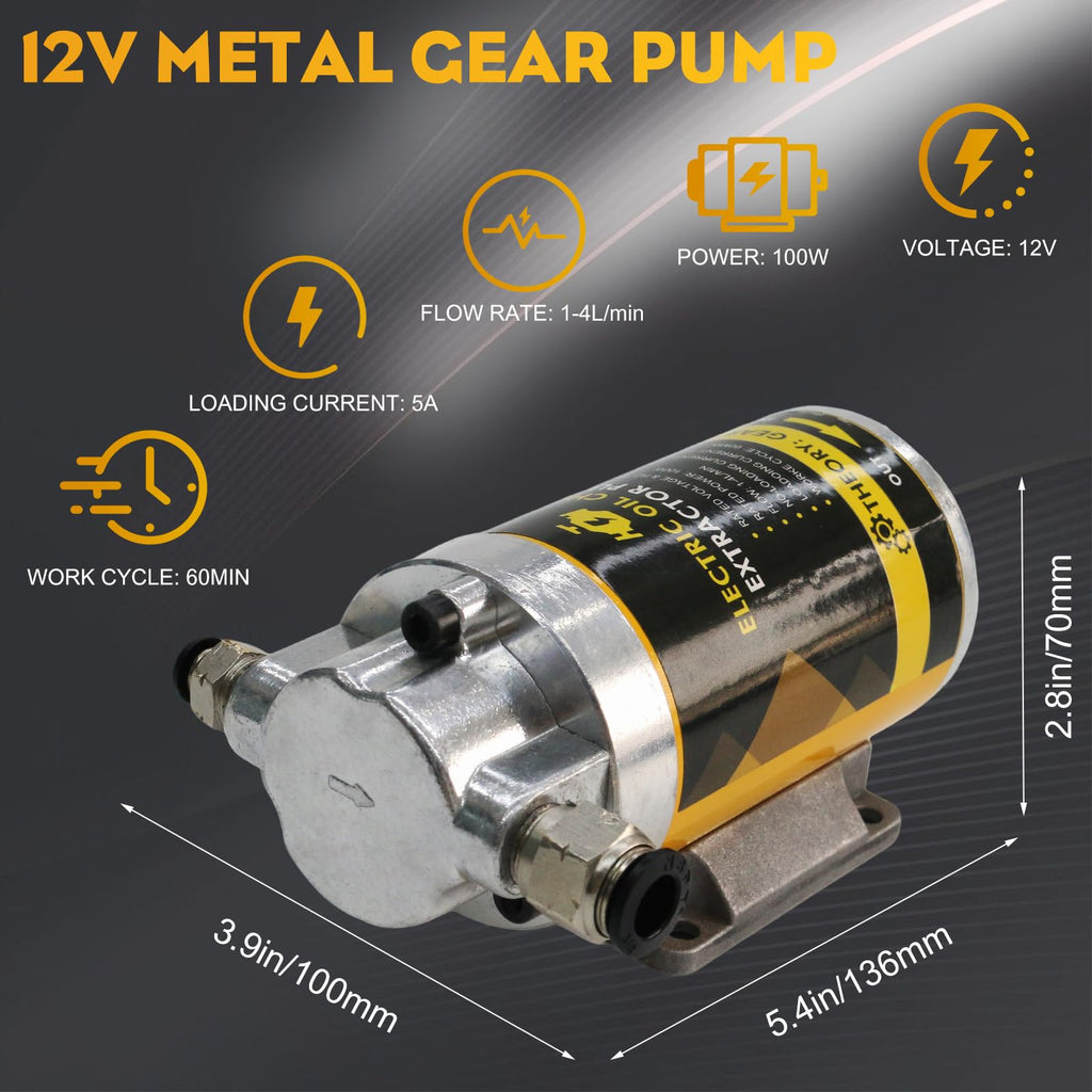 FACFUEL Electric Oil Extractor Pump, Dipstick Engine Oil Change Pump 12V
