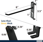 Double Gridwall Hooks- 24 Pcs Display Hooks for Grid Wall Panel- Grid Wall Hooks 6 inch with Extra Hook On The