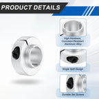 MECCANIXITY 2Pack Shaft Collar 13/16" Bore Axle Collars Locking Ring Silver