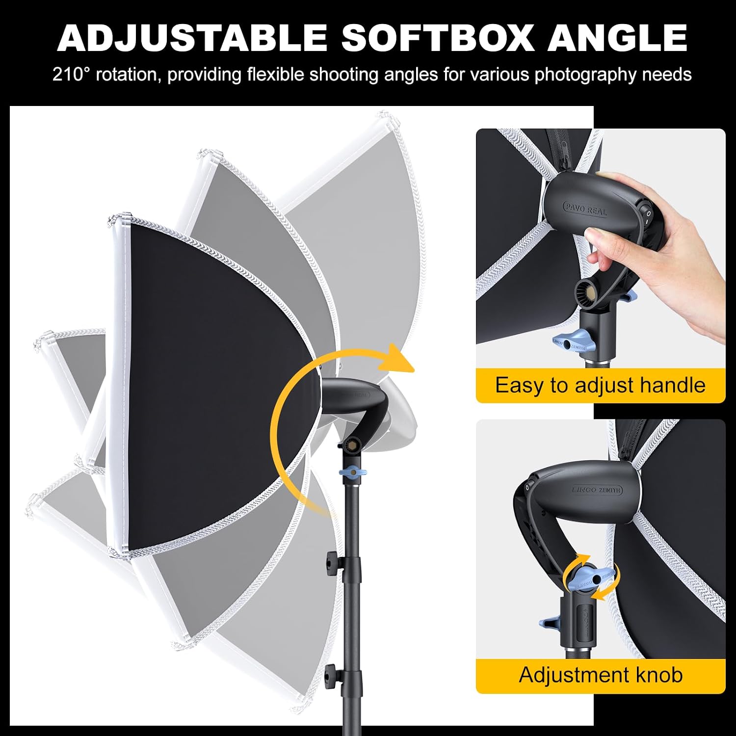 16"x16" Softbox Lighting Kit with 85W LED Bulb & Adjustable Tripod | Professional photography lighting kit, ideal for