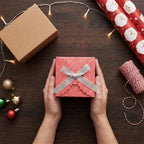 Red Glitter 4x4x4 Gift Boxes with Silver Ribbon, 10 Small Cube Box