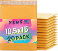 Kraft Bubble Mailers 10.5x16 20 Pack Usable 10.5x15
