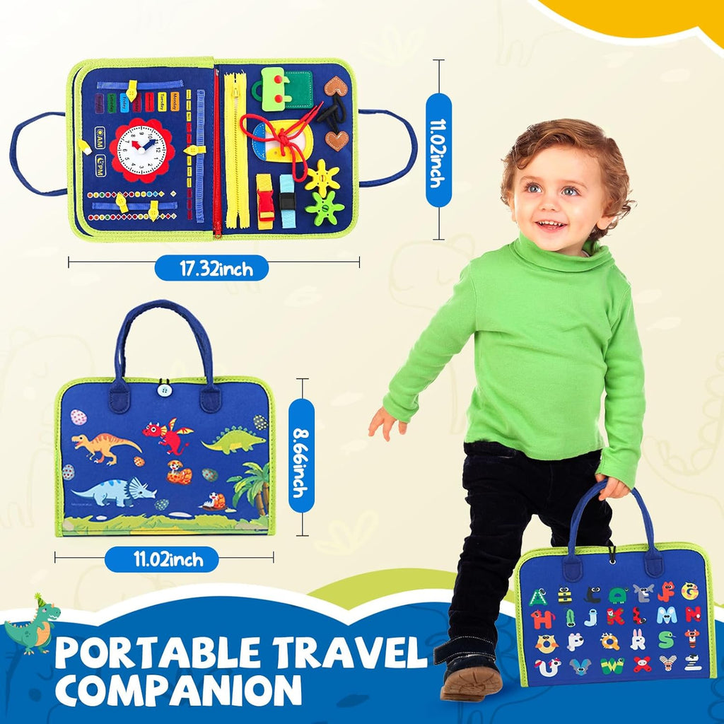 Toddler Busy Board, Montessori Sensory Toys for Boys, 1-4 Year Old Girl Toddler Travel Toys, Educational Learning